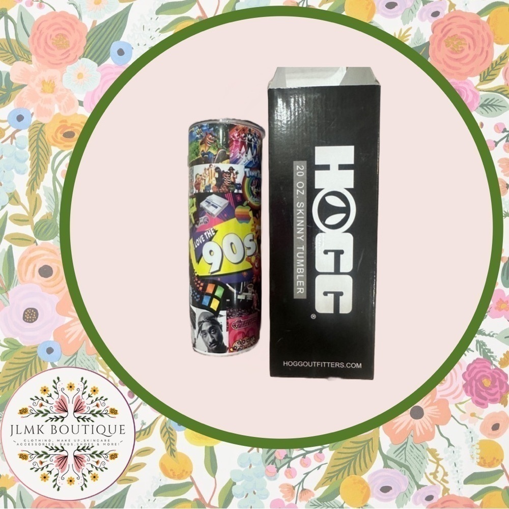 I LOVE THE 90's HOGG STAINLESS STEEL SKINNY TUMBLER